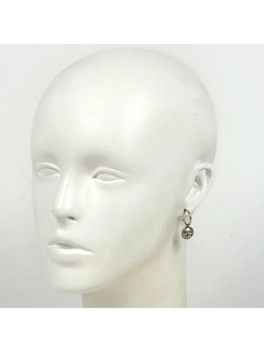 Chanel CC Logo Earrings Swing Silver Plated